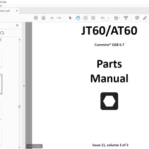 Ditch Witch JT60 AT60 Cummins QSB 6.7 Parts Manual 053-2793 PDF