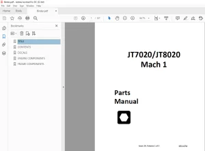 Ditch Witch JT7020 / JT8020 Mach 1 Parts Manual 053-074 PDF