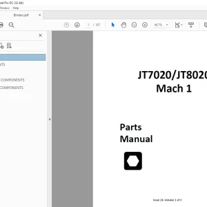 Ditch Witch JT7020 / JT8020 Mach 1 Parts Manual 053-074 PDF