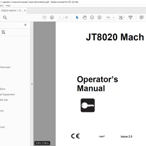 Ditch Witch JT8020 Mach 1 Operator’s Manual 054-142 PDF