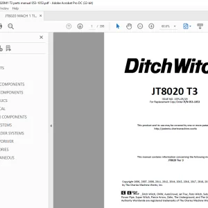 Ditch Witch JT8020 Tier 3 Parts Manual 053-1053 - PDF DOWNLOAD