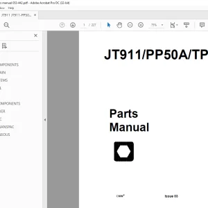 Ditch Witch JT911/PP50A /TP15 Parts Manual 053-442 PDF