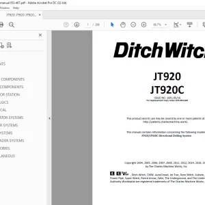 Ditch Witch JT920 JT920C Parts Manual 053-467 PDF