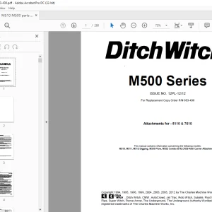 Ditch Witch M500 Series Parts Manual 053-430 - PDF DOWNLOAD