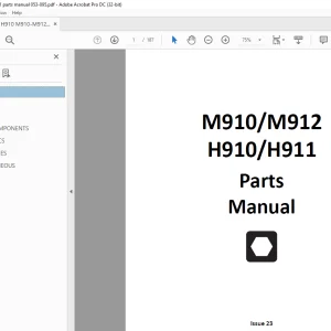 Ditch Witch M910, M912, H910, H911 Parts Manual 053-095 PDF