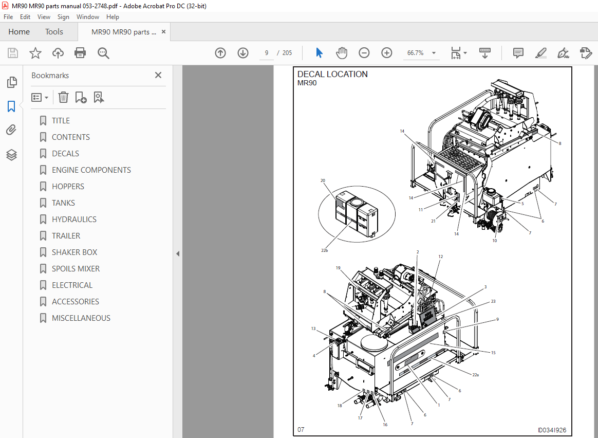 Ditch Witch MR90 Kubota® D1105 Parts Manual 053-2748 PDF - HeyDownloads ...