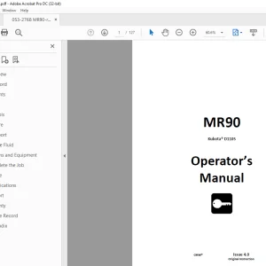 Ditch Witch MR90 Kubota® D1105 Operator’s Manual 053-2768 PDF