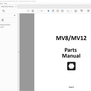 Ditch Witch MV8 / MV12 Parts Manual 053-10001 - PDF DOWNLOAD