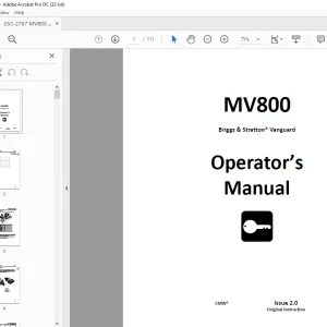 Ditch Witch MV800 Briggs & Stratton® Operator’s Manual 053-2767 PDF