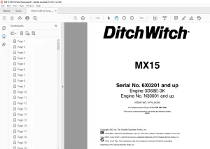 Ditch Witch MX15 Parts Manual SN 6X0201 and up - PDF DOWNLOAD