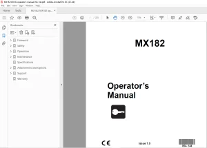 Ditch Witch MX182 Operator's Manual PN 054-144 - PDF DOWNLOAD