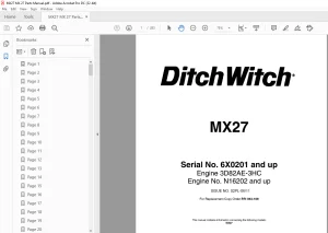 Ditch Witch MX27 Parts Manual SN 6X0201 and up - PDF DOWNLOAD