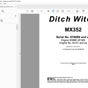 Ditch Witch MX352 Parts Manual PN 053-146 - PDF DOWNLOAD