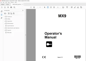Ditch Witch MX9 Operator's Manual PN 054-110 - PDF DOWNLOAD