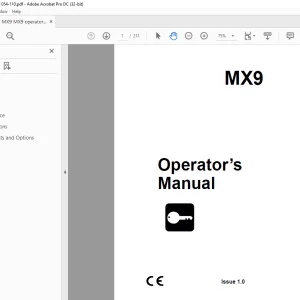 Ditch Witch MX9 Operator's Manual PN 054-110 - PDF DOWNLOAD