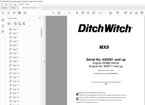 Ditch Witch MX9 Parts Manual SN 6X0201 and up - PDF DOWNLOAD