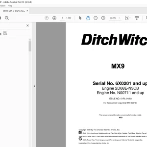 Ditch Witch MX9 Parts Manual SN 6X0201 and up - PDF DOWNLOAD