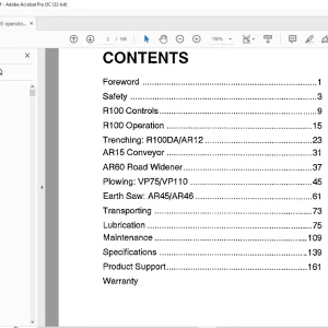 Ditch Witch R100 Operator's Manual 054-405 PDF