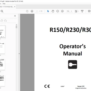 Ditch Witch R150 R230 R300 Operator's Manual 053-1173 PDF