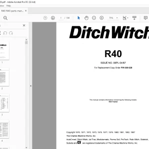 Ditch Witch R40 Parts Manual 050-528 - PDF DOWNLOAD
