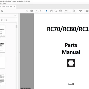 Ditch Witch RC70 / RC80 / RC115 Parts Manual 053-492 PDF