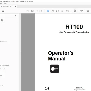 Ditch Witch RT100 Powershift Transmission Operator Manual 053-2707 PDF