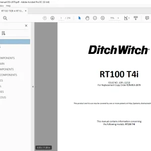Ditch Witch RT100 T4i Tractor Parts Manual 053-2679 - PDF DOWNLOAD