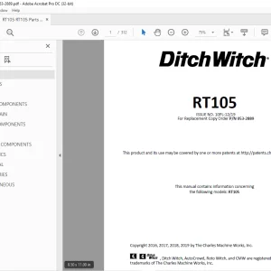 Ditch Witch RT105 Parts Manual 053-2889 - PDF DOWNLOAD