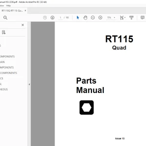 Ditch Witch RT115 Quad Parts Manual 053-2236 - PDF DOWNLOAD
