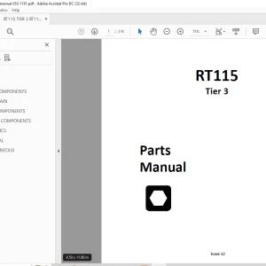 Ditch Witch RT115 Tier 3 Tractor Parts Manual 053-1191 PDF