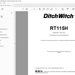 Ditch Witch RT115H Parts Manual 053-090 - PDF DOWNLOAD