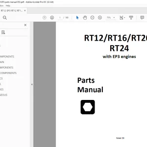Ditch Witch RT12 / RT16 / RT20 / RT24 EP3 Parts Manual 053-2438 PDF