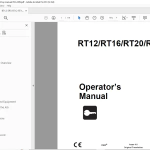Ditch Witch RT12 / RT16 / RT20 / RT24 Operator's Manual 053-2439 PDF
