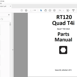 Ditch Witch RT120 Quad T4i Parts Manual 053-2689 PDF