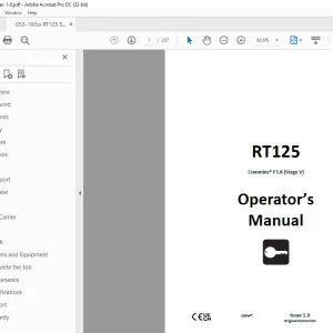 Ditch Witch RT125 Cummins® F3.8 Stage V Operators Manual 053-10053 PDF