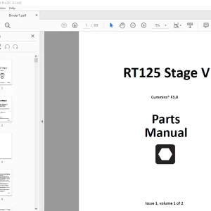 Ditch Witch RT125 Stage V Cummins® F3.8 Parts Manual 053-10055 PDF