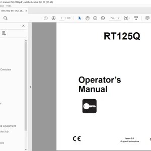 Ditch Witch RT125Q Operator's Manual 053-2893 - PDF DOWNLOAD