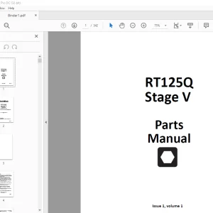 Ditch Witch RT125Q Stage V Parts Manual 053-10020 PDF