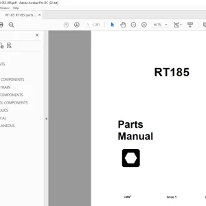Ditch Witch RT185 Tractor Parts Manual 053-065 PDF