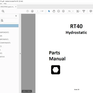 Ditch Witch RT40 Hydrostatic Tractor Parts Manual 053-131 PDF