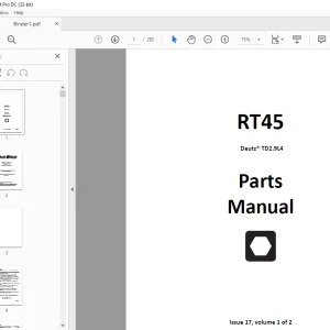 Ditch Witch RT45 Tier 4 Tractor Parts Manual 053-2743 PDF