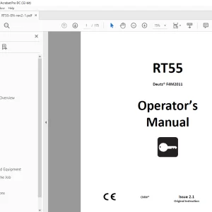 Ditch Witch RT55 Tractor Deutz® F4M2011 Operator's Manual 054-124 PDF