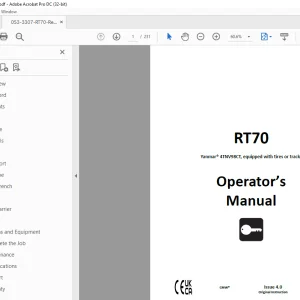 Ditch Witch RT70 Operator's Manual 053-3307 PDF