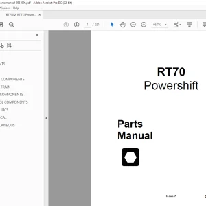 Ditch Witch RT70 Powershift Tractor Parts Manual 053-096 PDF