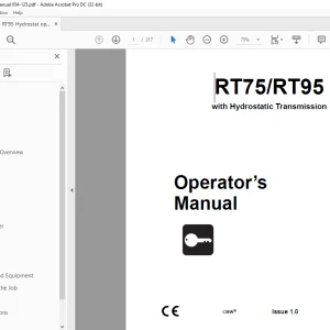 Ditch Witch RT75 / RT95 Hydrostat Operator's Manual 054-125 PDF