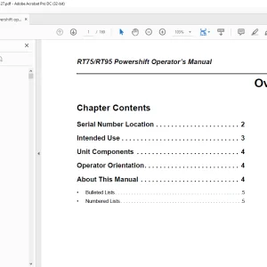 Ditch Witch RT75 / RT95 Powershift Tier2 Operator’s Manual 054-127 PDF