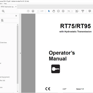 Ditch Witch RT75 / RT95 Tractor Operator's Manual 054-125 PDF