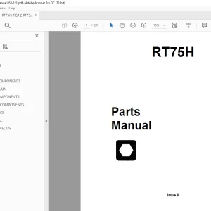 Ditch Witch RT75 Tractor Hydrostatic Parts Manual 053-121 PDF