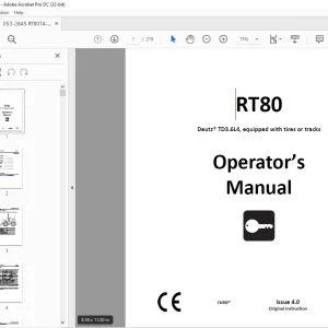 Ditch Witch RT80 Tier 4 Operator’s Manual 053-2845 PDF