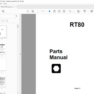 Ditch Witch RT80 Tractor Parts Manual 053-1271 - PDF DOWNLOAD